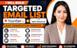 setup targeted email list hunter io lead generation zerobounce verification