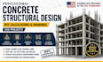 do concrete structural design, rrc calculations and drawing USA