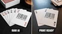 convert ai generated playing cards into print ready poker cards with barcode