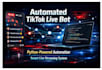 do live streaming bot, twitch bot, youtube bot, dating app, snapchat bot