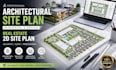 do architectural site plan rendering and real estate 2d site plan