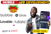 be bubble io developer lovable, glide app adalo app builder