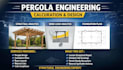provide pergola structural calculation wind load foundation plan