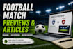 write football match previews and reviews SEO articles