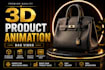 create 3d bag animation product video 3d product animation