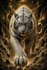 create a powerful white tiger illustration with strong visual impact