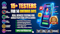 provide 12 tester google play testers android app testing beta testing