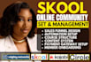 setup skool community, online community manager, circle so mighty network zapier