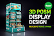 design 3d retail display stand posm kiosk booth