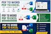 convert pdf to word or excel