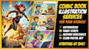 create comic book illustrations, comic strips, and webcomic art