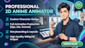 create professional 2d anime animation and frame by frame character