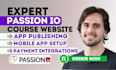 build responsive online course website on passion io, launch your passion io app