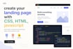 create your landing page with CSS, HTML, javascript