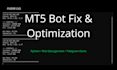 fix, improve or optimize your mt5 trading bot