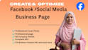 create and optimize face book  page and social media pages