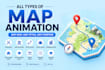 create professional custom map animation for any project
