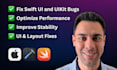 fix ios app bugs, UI issues in swiftui, uikit and xcode