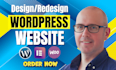 build custom wordpress website, business website design as wordpress developer