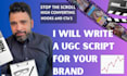 write a ugc video script with hook, body, and cta
