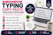 provide accurate data entry typing copy paste proofreading professionally