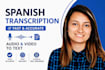 spanish transcription ,fast y accurate