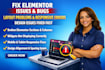 fix elementor issues, bugs, layout problems, responsive errors and design issues