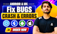 fix flutter app crash and firebase errors