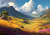 draw glow circle landscape silhouette anime illustration