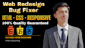 provide HTML CSS web maintenance and fix layout issues