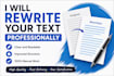 professional text rewriting and improvement