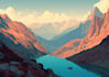 draw landscape illustration and background concept art, nft