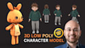 design 3d character modeling, 3d low poly character for game asset and animation