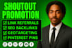 promote shoutout your website link to active audience
