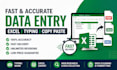 do fast data entry, excel and typing  1 to 24hr rush delivery