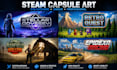 create steam capsule art, game banners, full steam assets