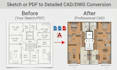 turn hand drawings into cad drawings