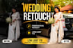 retouch wedding photos in lightroom and photoshop