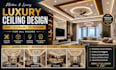 design modern luxury pop gypsum false ceiling with 3d rendering