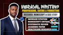 medical writing, manuscript, research, case study, proofreading, editing, nclex