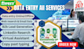 do data entry, excel data, typing, web researcher, virtual assistant
