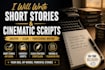 write short stories and cinematic scripts for your ideas