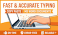 do data entry, typing, copy paste and ms office work