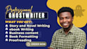 ghostwrite, edit, proofread and polish your book for publishing