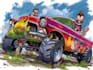 create illustration cartoon car rat fink style
