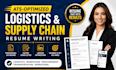 write logistics supply chain ats resume, cover letter and linkedin optimization