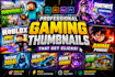 create gaming youtube thumbnails, clickbait, fortnite, roblox, minecraft