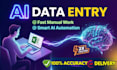 do accurate ai data entry, excel data entry, web research and copy paste tasks