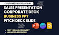 design custom corporate presentation, business powerpoint and pitch deck slide