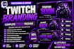 design animated stream overlay, twitch overlay, twitch logo, banner emotes